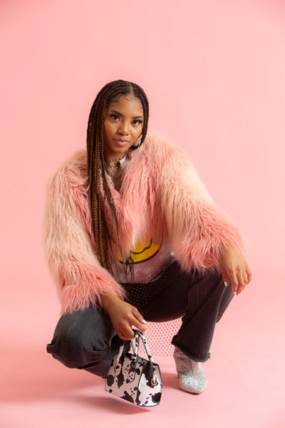 Ombre Pink Fur Coat